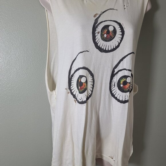 Vintage Rare UNIF Distressed Triple 6 Eye Graphic Muscle Tank - Picture 4 of 8